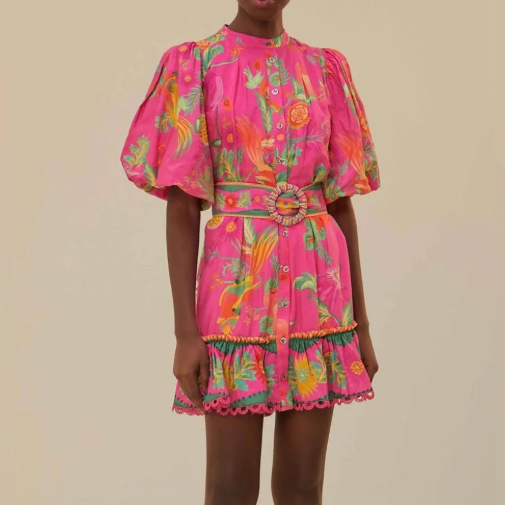FARM Rio Pink Floral Mini Dress - Picture 1 of 7